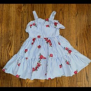 Rare Editions 4T blue & white stripes dress